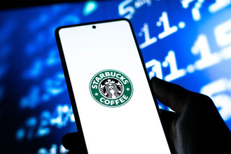 Starbucks logo on a phone