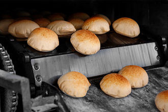 Production of pita bread