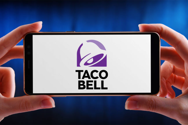Taco Bell logo on a smartphone