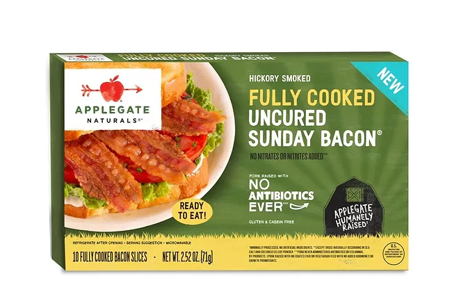 Fully cooked Sunday bacon from Applegate Farms