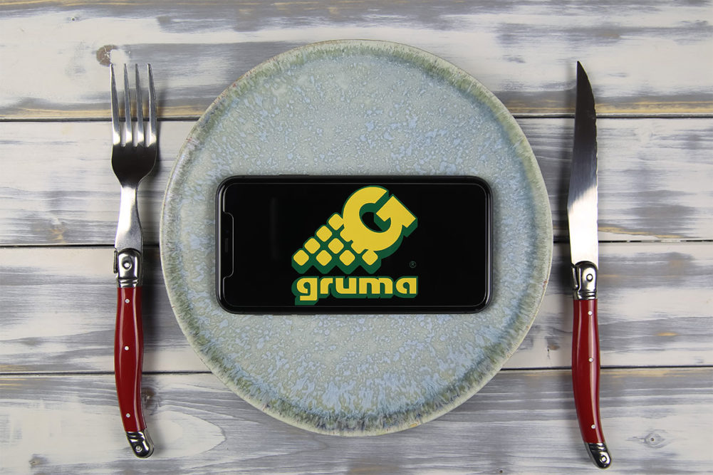 Grumo logo on a phone