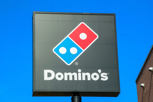 Domino's pizza sign