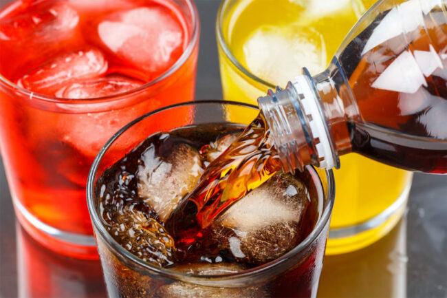 Pouring cola drinks