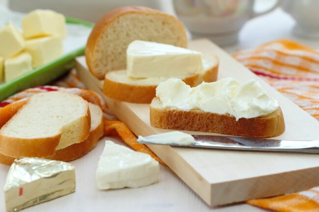 Butter on bread
