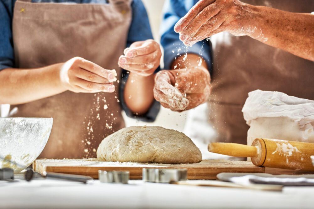 hands preparing dough