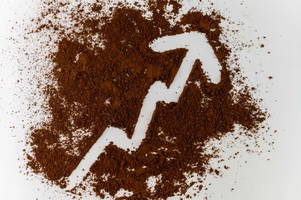 graph in cocoa powder