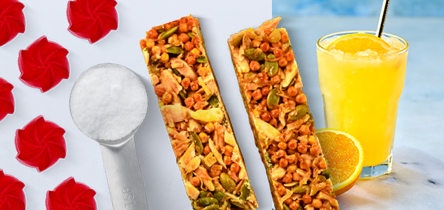 sugar, granola bar, orange juice