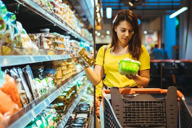 woman holding groceries