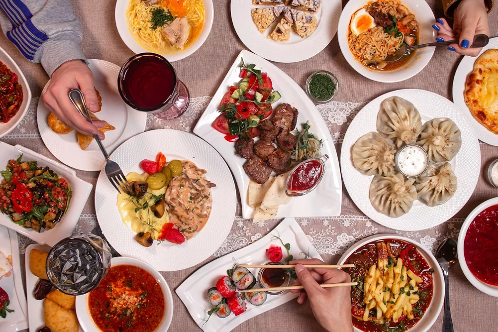 Various food plates