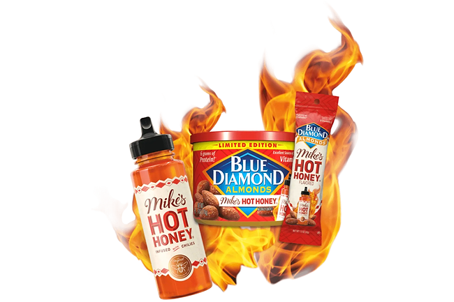 blue diamond and mikes hot honey