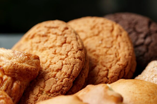 Assorted cookies displayed on a plate