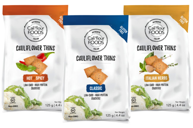 CaliFlour Foods cauliflower thins crackers
