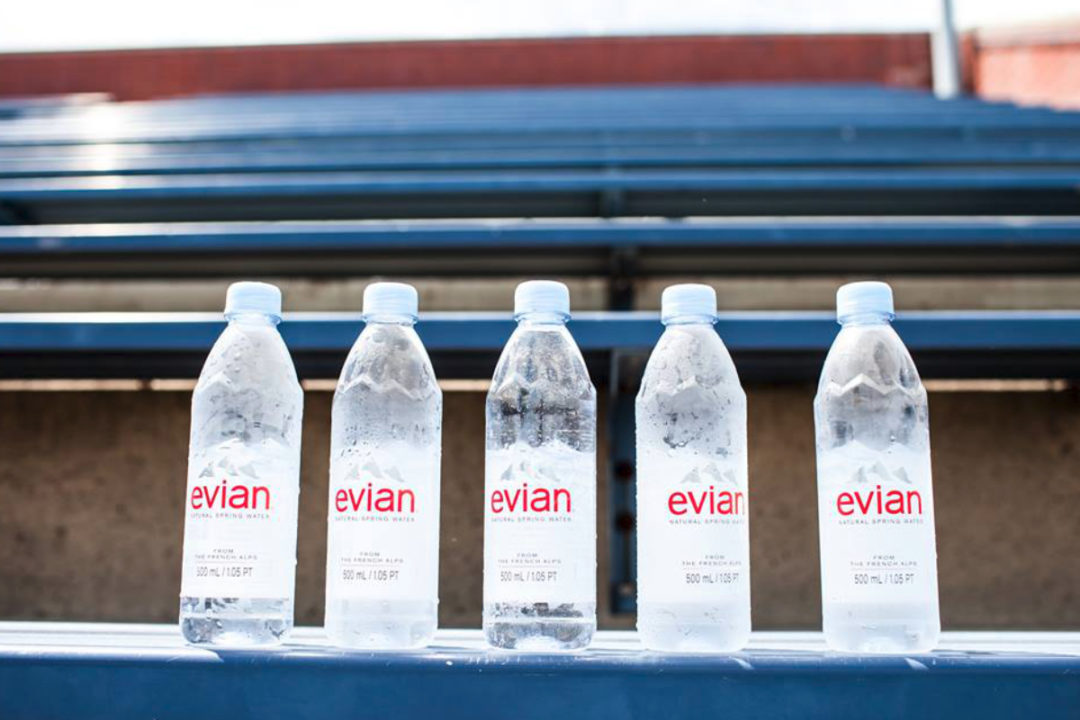 Evian bottled water