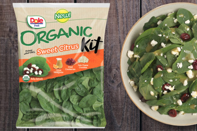 New Dole logo on salad bag
