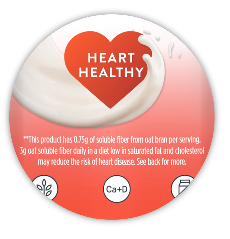 Quaker Oat Beverage heart healthy claim