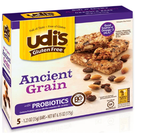 Udi's ancient grain probiotic granola bars