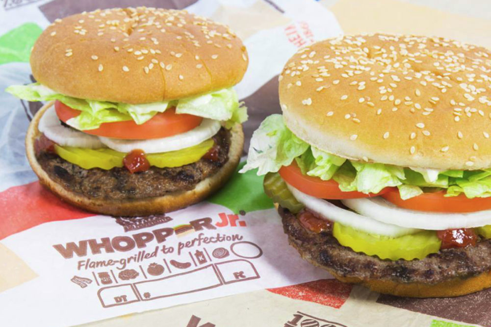 Burger King Whopper and a Whopper Jr.