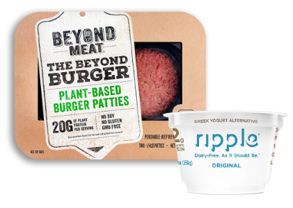 Beyond Burger and Ripple yogurt