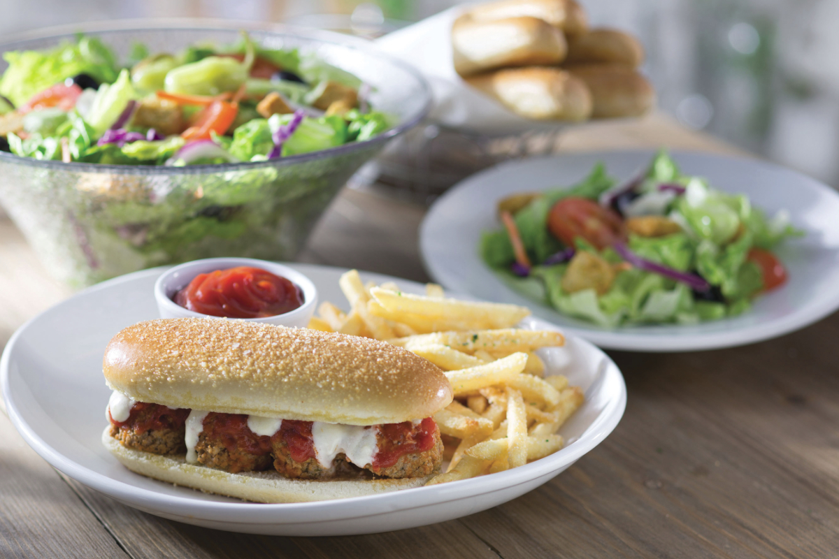 Olive Garden meatball breadstick sandwich
