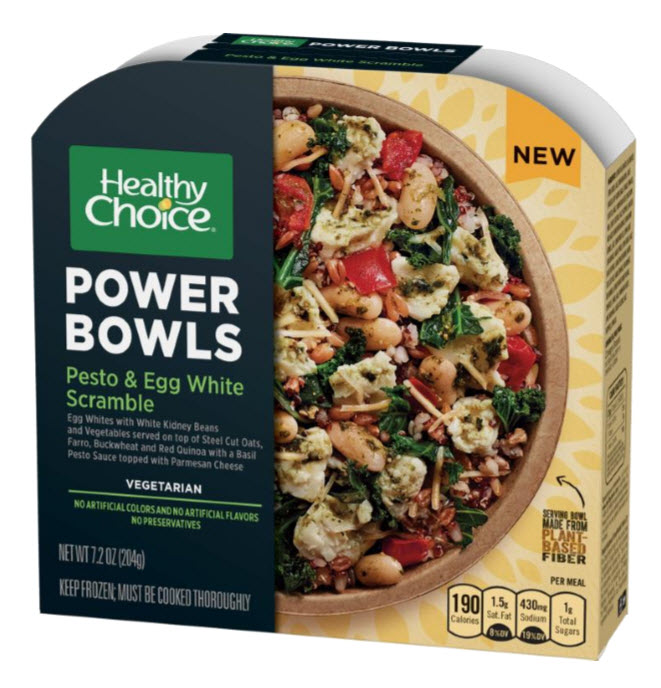 Healthy Choice Power Bowl Pesto & Egg White Scramble, Conagra Brands