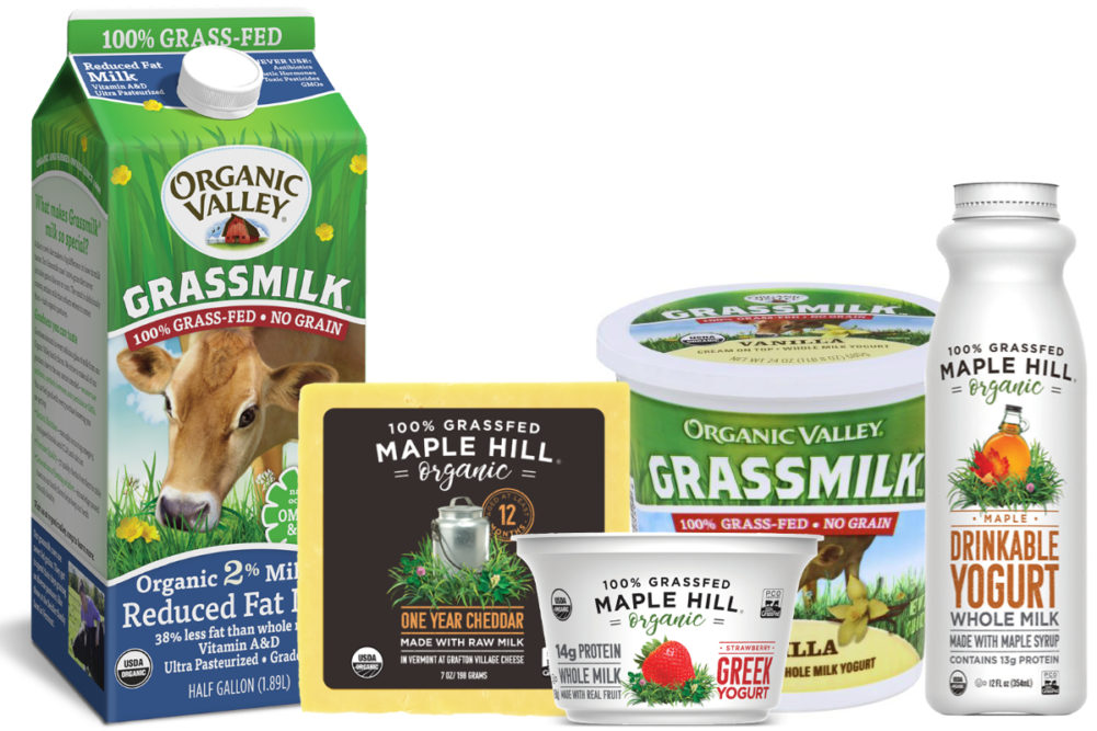 Organic Valley, Maple Hill grass-fed dairy products