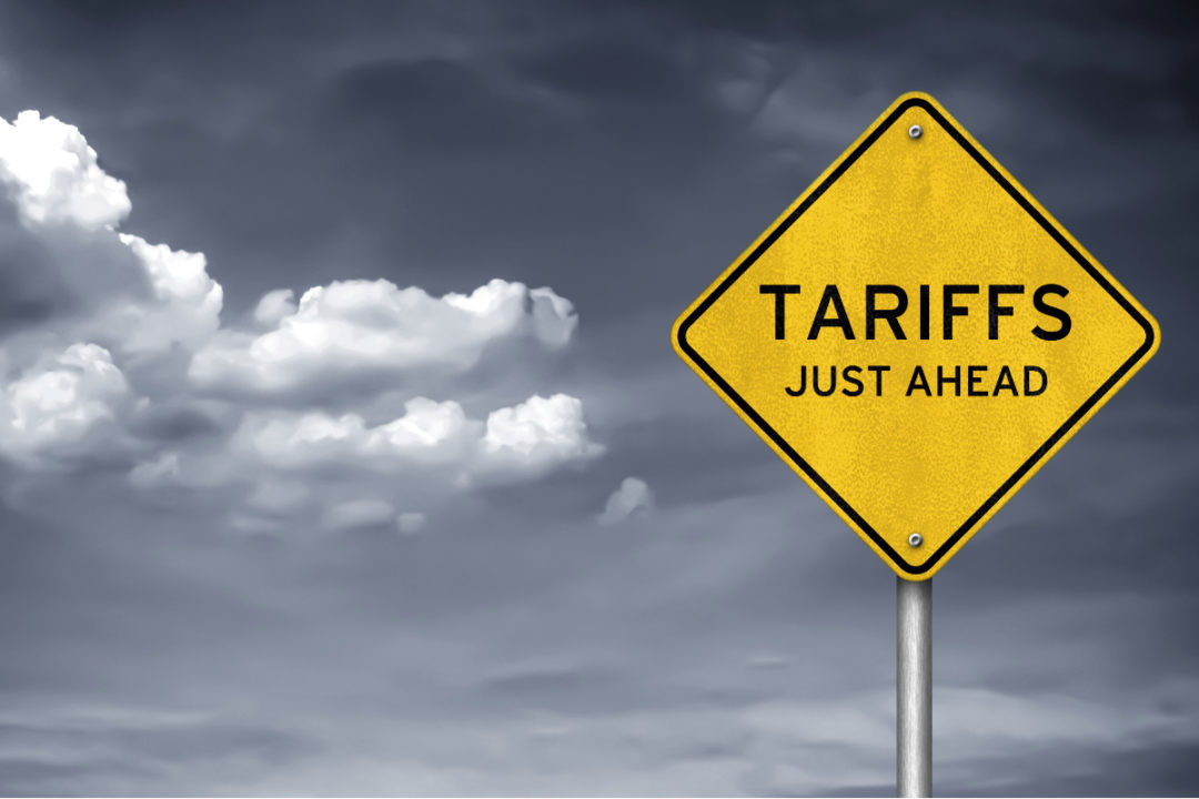 Tariffs just ahead sign