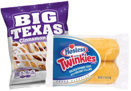 Twinkies and Big Texas cinnamon roll, Hostess