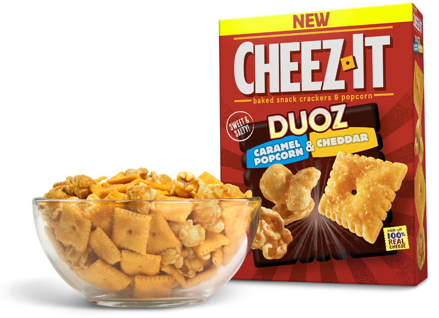 Cheez-It Duoz Caramel Popcorn and Cheddar, Kellogg