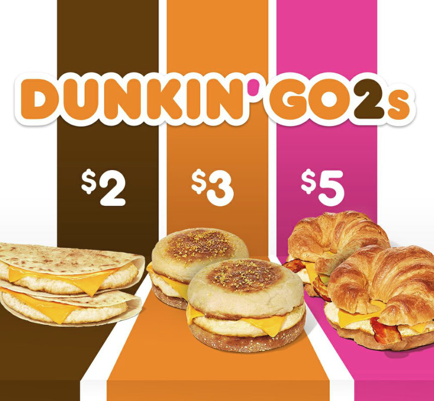 Dunkin' Go2s value menu