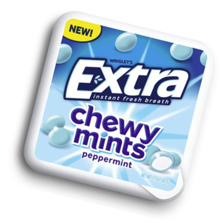 Extra Chewy Mints peppermint, Mars