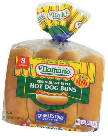 Nathan's Famous hot dog buns