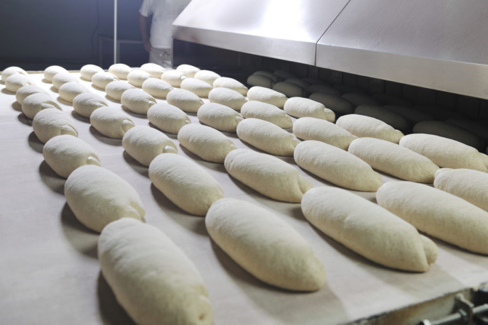 Commercial bread bakery production