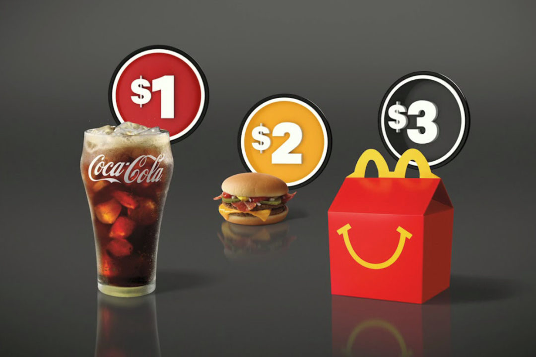 McDonald's $1 $2 $3 menu