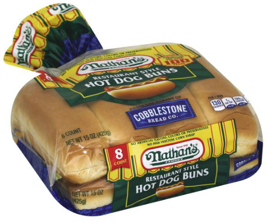 Cobblestone Bread Nathan's Famous hot dog buns