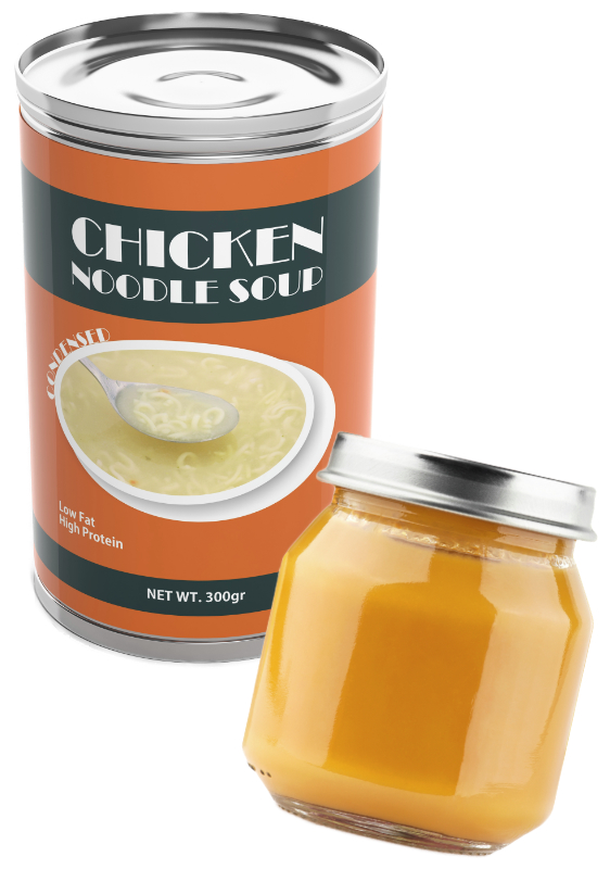 Private label soup and infant food