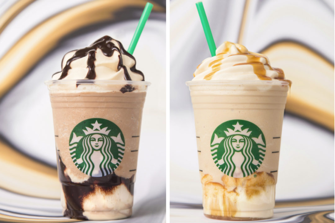 Starbucks Ultra Caramel Frappuccino and Triple Mocha Frappuccino