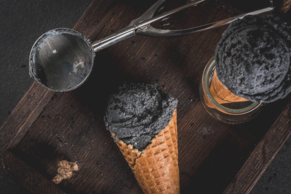 Activated charcoal ice cream