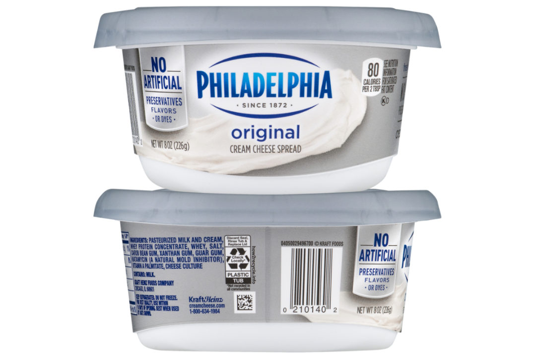Philadelphia cream cheese tubs, Kraft Heinz