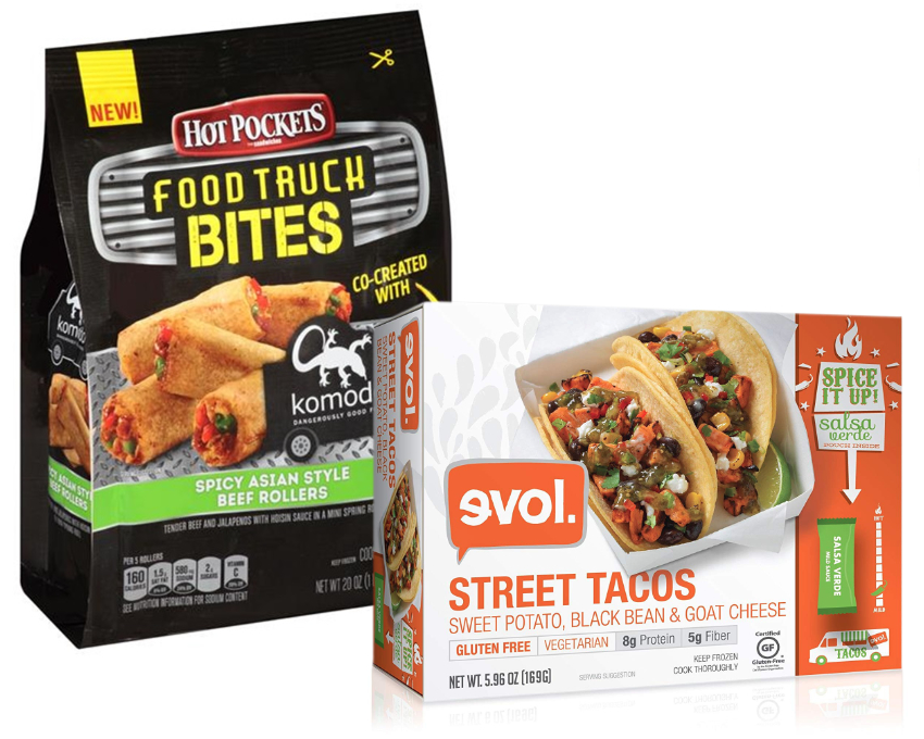 Street food and food truck packaged foods