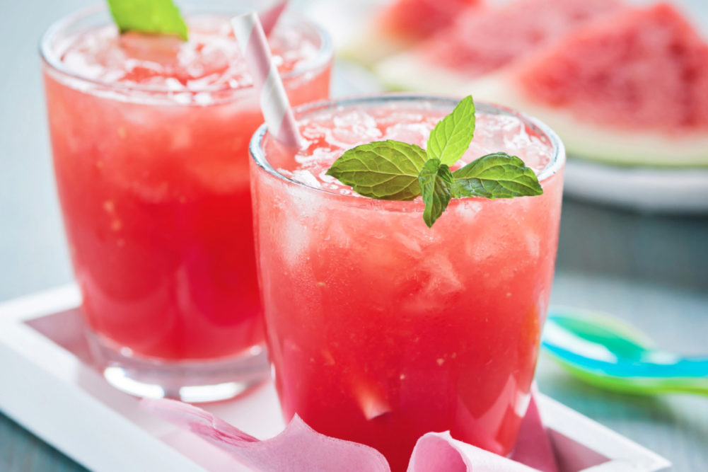 Pink watermelon beverage