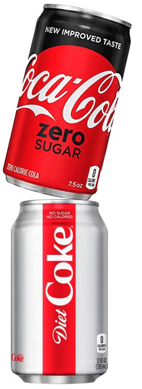 Diet Coke and Coca-Cola Zero Sugar