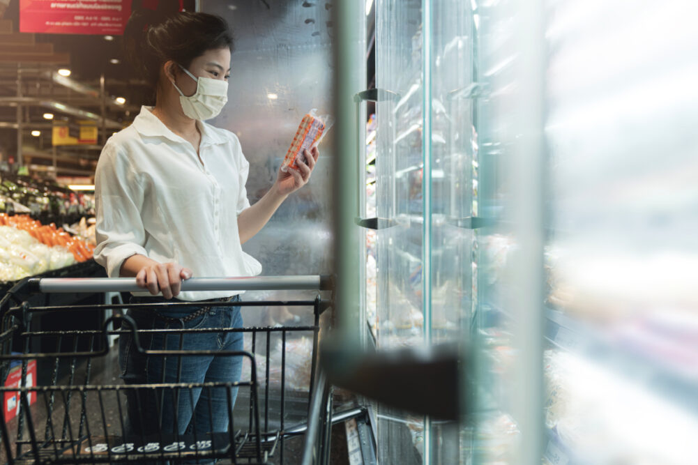 Grocery shopping while wearing a mask