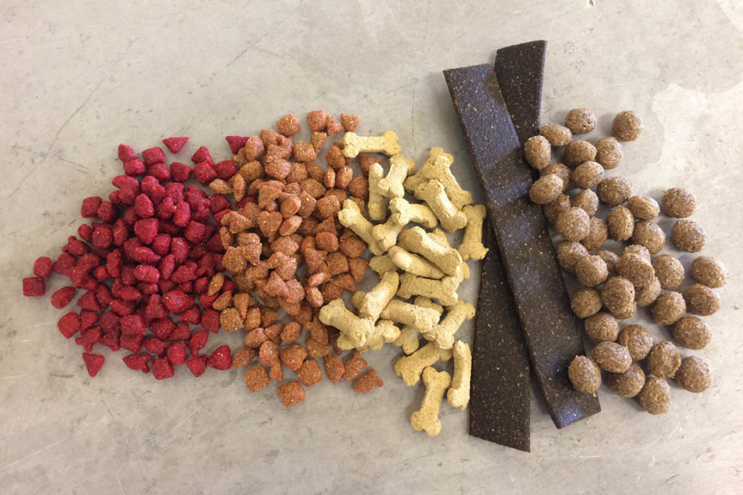 Extruded pet food displayed at Texas A&M University short course